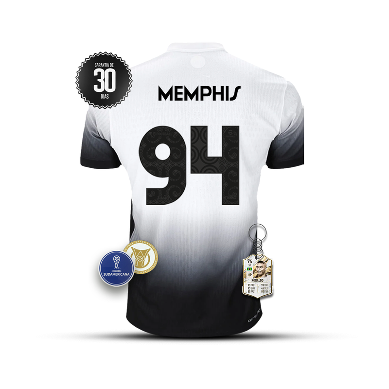 #94 MEMPHIS DEPAY Camisa Corinthians 2024/2025 Branca - Lançamento