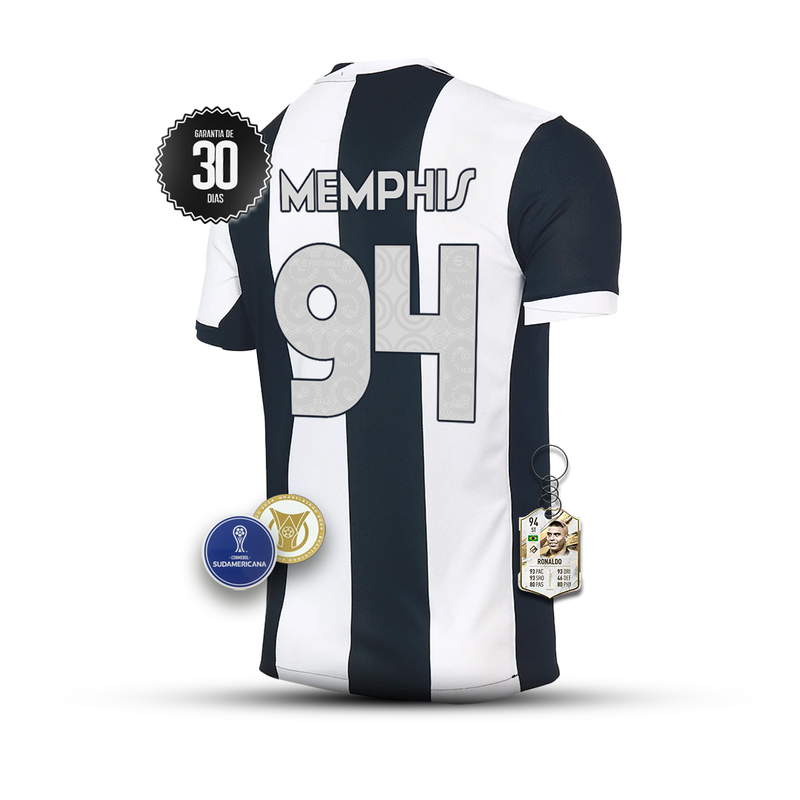 #94 MEMPHIS DEPAY Camisa Corinthians Terceiro Uniforme Listrado 2024/2025