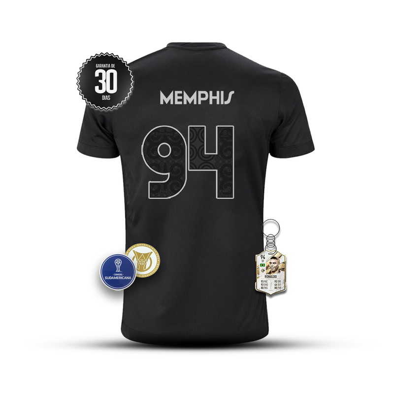 #94 MEMPHIS DEPAY Camisa Corinthians 2024/2025 Preta - Lançamento