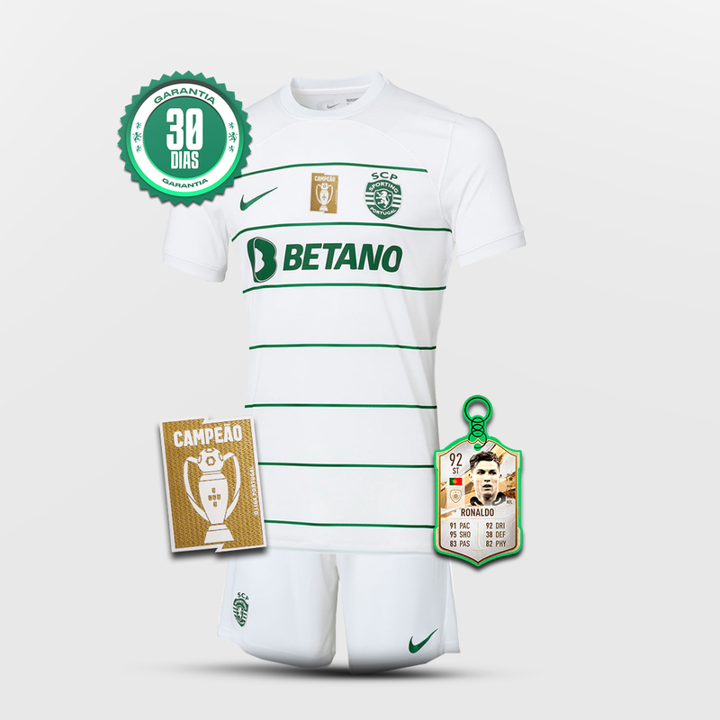 Conjunto infantil SCP Away 2023/2024 Branco e Verde