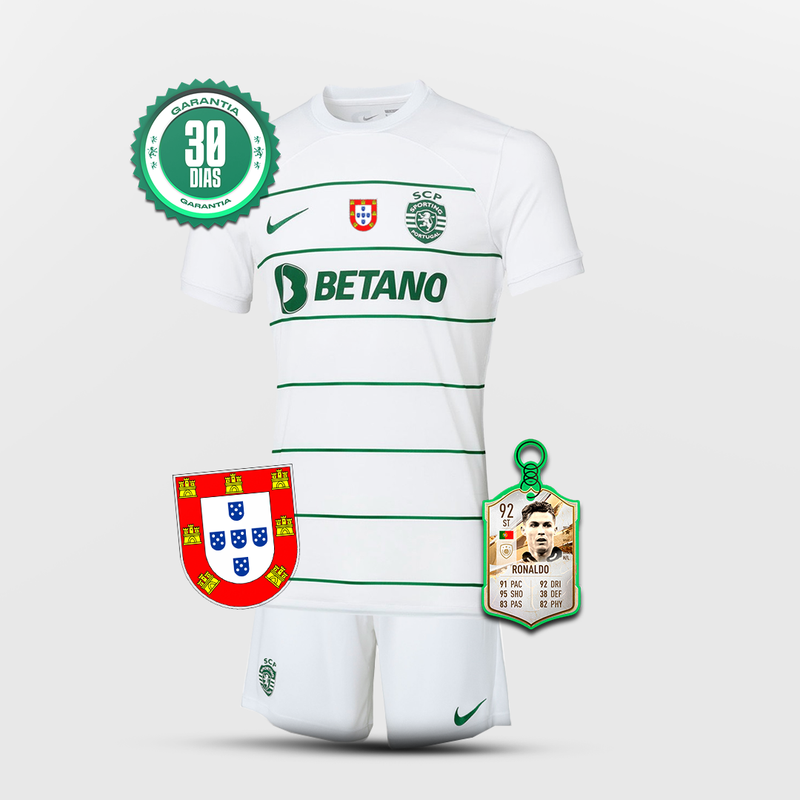 Conjunto infantil SCP Away 2023/2024 Branco e Verde