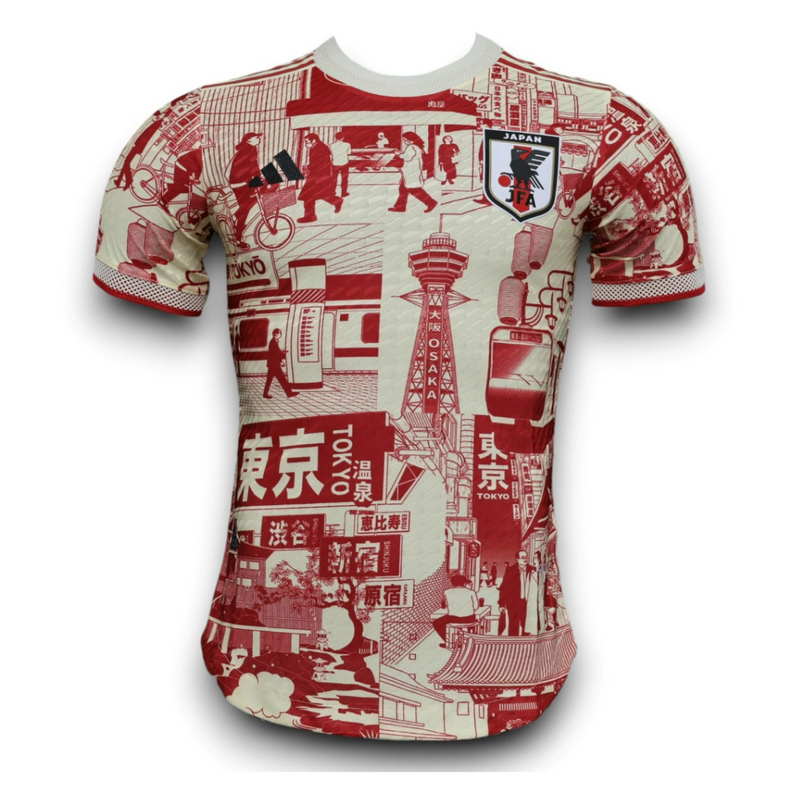 Camisa Japão 2023 - Edição Especial Tokyo - Jogador Masculina - Bege e Vermelha