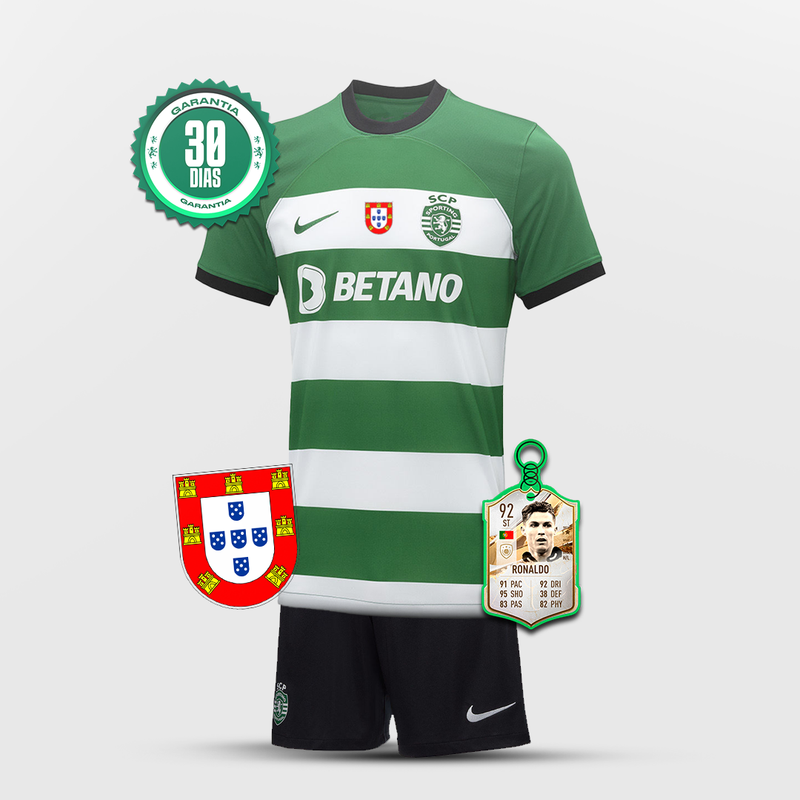 Conjunto infantil SCP Home 2023/2024 Verde e Branco