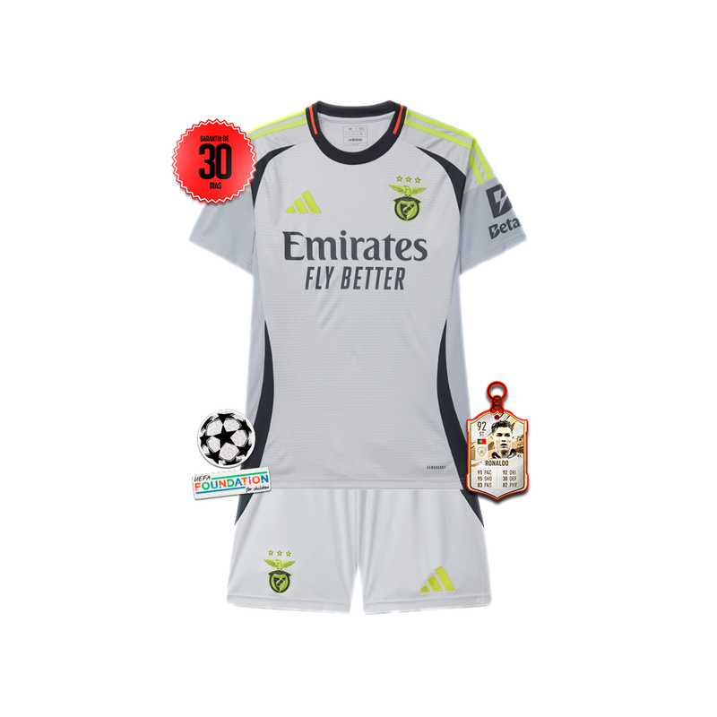 Conjunto Infantil Benfica Third 2024/2025 - LANÇAMENTO + 5 PRENDAS HOJE! 🎁