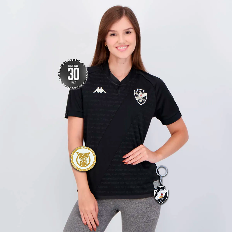 Camisa Vasco Da Gama 100 anos Feminina Resposta Histórica Kappa Masculina Preta 2024/2025 +5 PRESENTES🎁