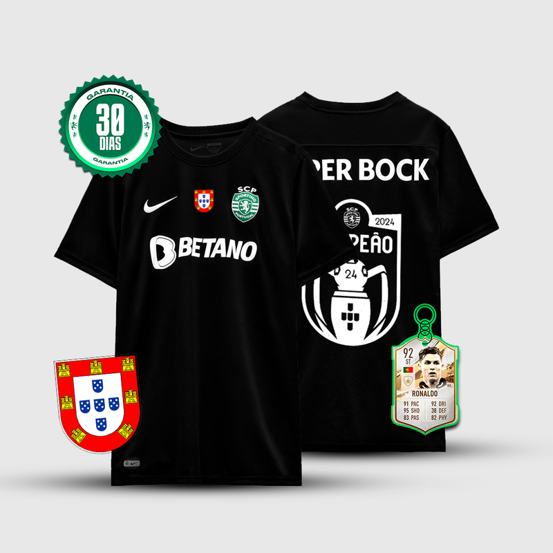 Camisola SCP Back to Black 🏆 - Ed Especial Campeão Nacional 2024