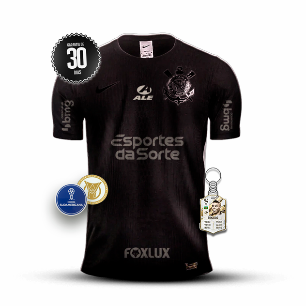 Camisa Corinthians Versão Jogador 2024/2025 Preta - Lançamento COM PATROCINADORES