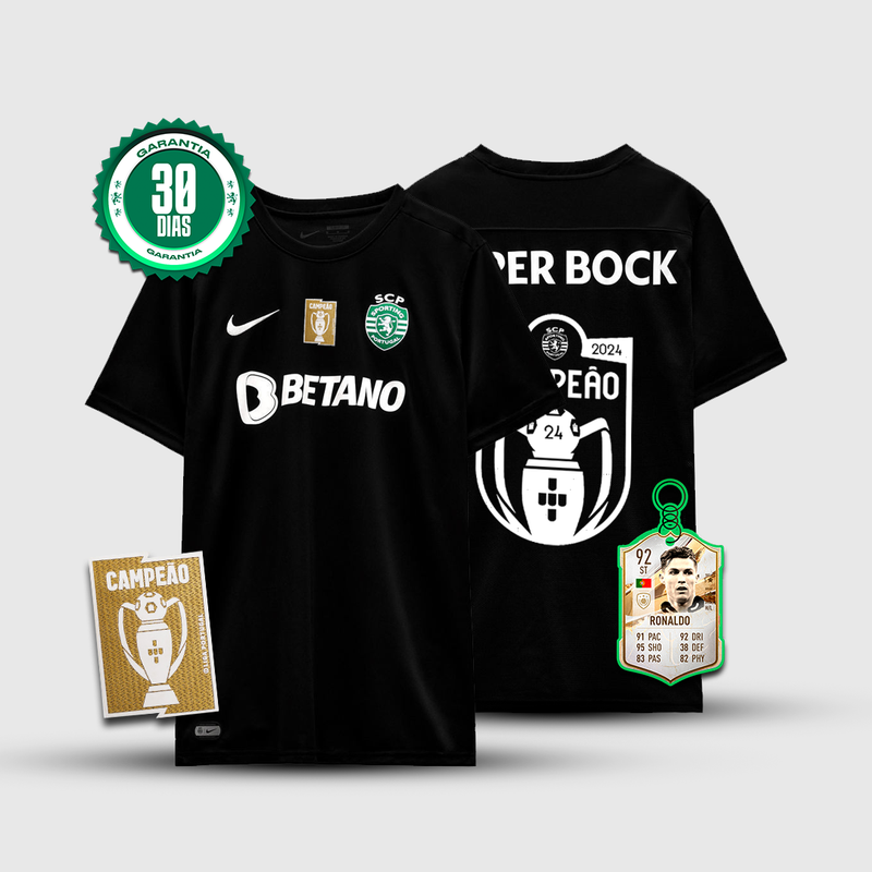 Camisola SCP Back to Black 🏆 - Ed Especial Campeão Nacional 2024