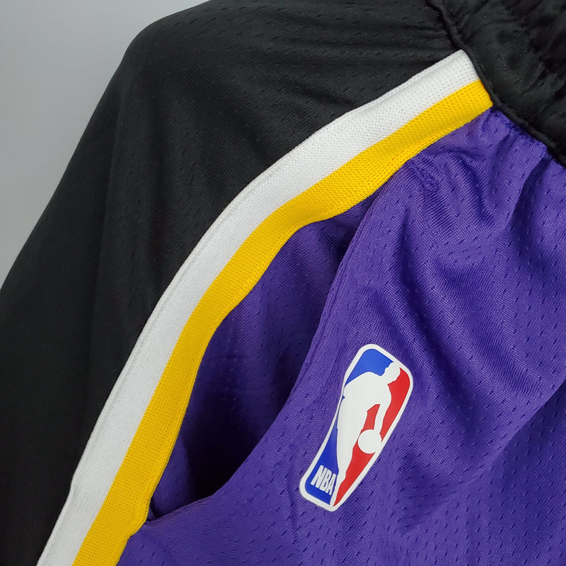 Shorts Los Angeles Lakers Purple Black Side NBA - Pokas Store