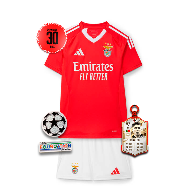 Conjunto Infantil Benfica 2024/2025 - LANÇAMENTO + 5 PRENDAS HOJE! 🎁