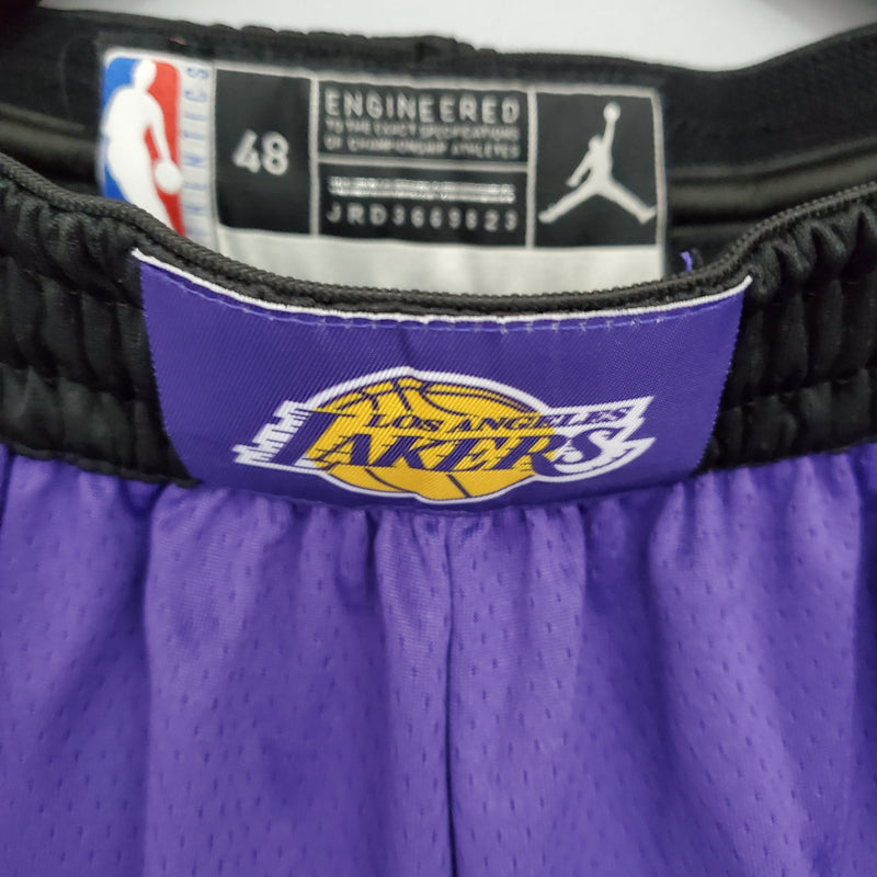 Shorts Los Angeles Lakers Purple Black Side NBA - Pokas Store