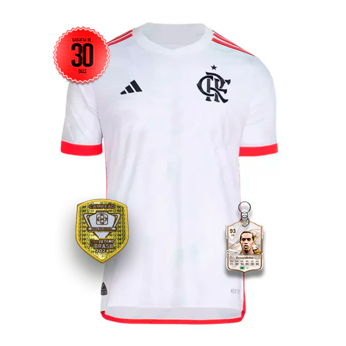 Camisa Flamengo Visitante 2024/2025 Branca - Lançamento + 5 PRESENTES🎁