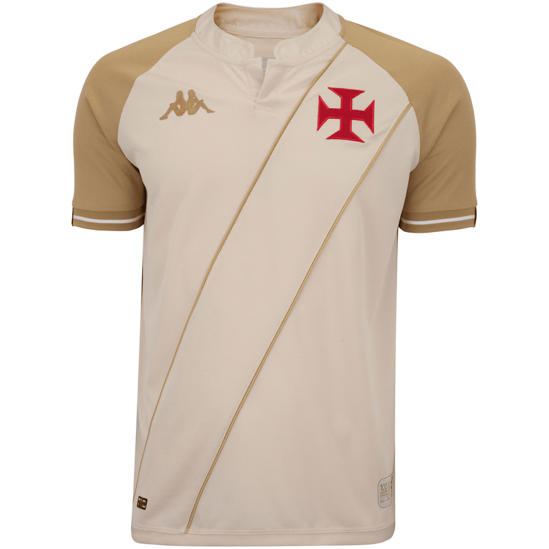 Camisa Vasco Da Gama 100 anos Resposta Histórica Kappa Masculina Bege 2024/2025 +5 PRESENTES🎁