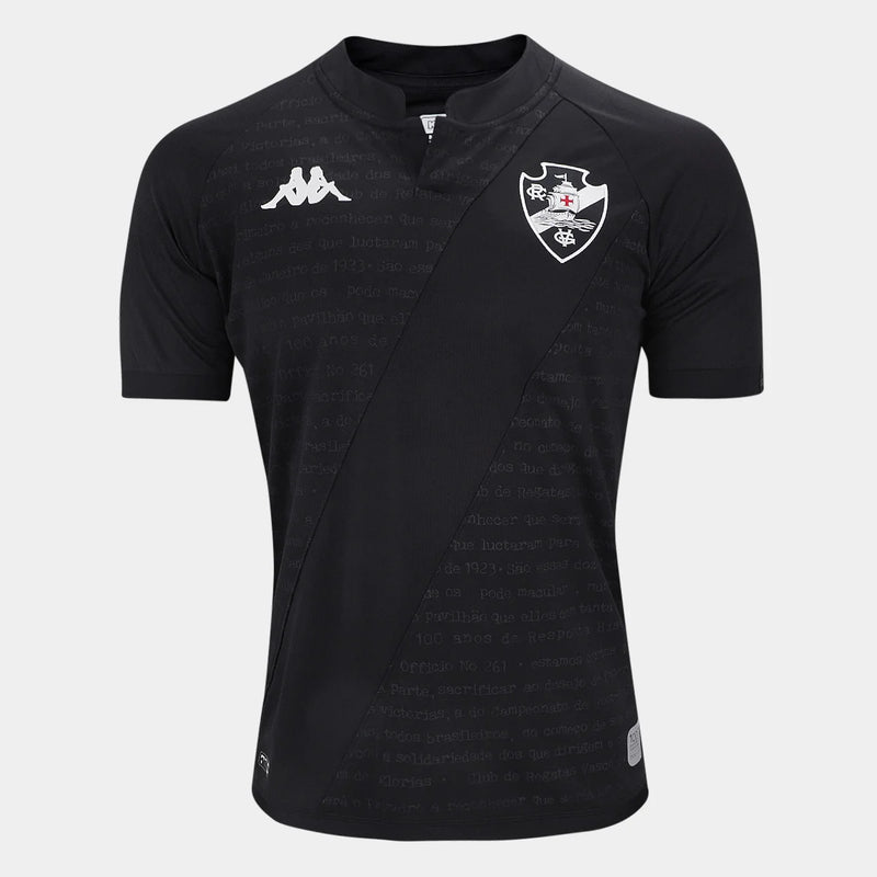 Camisa Vasco Da Gama 100 anos Resposta Histórica Kappa Masculina Preta 2024/2025 +5 PRESENTES🎁