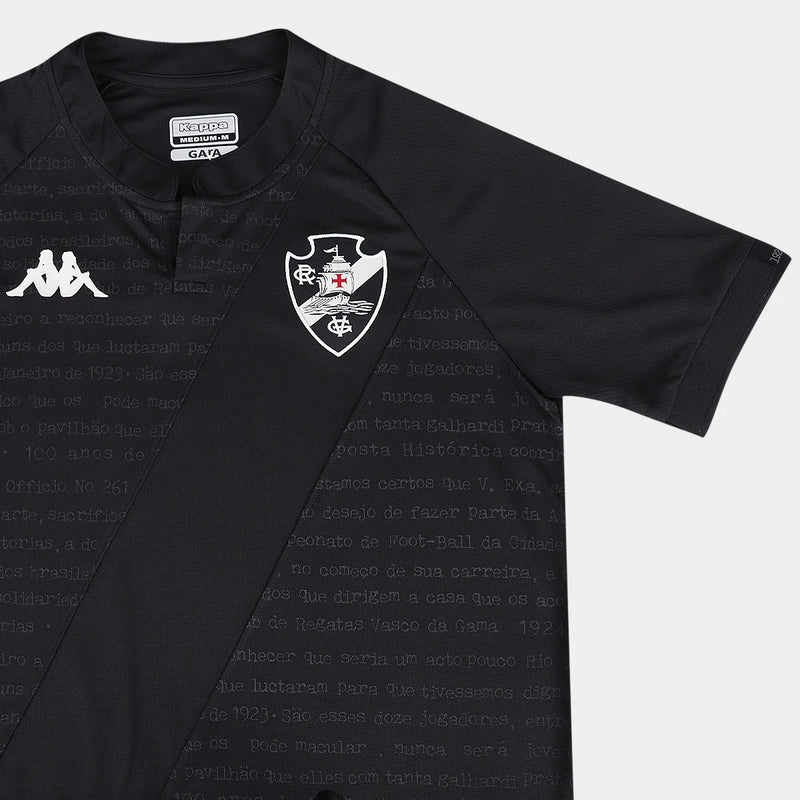 Camisa Vasco Da Gama 100 anos Resposta Histórica Kappa Masculina Preta 2024/2025 +5 PRESENTES🎁