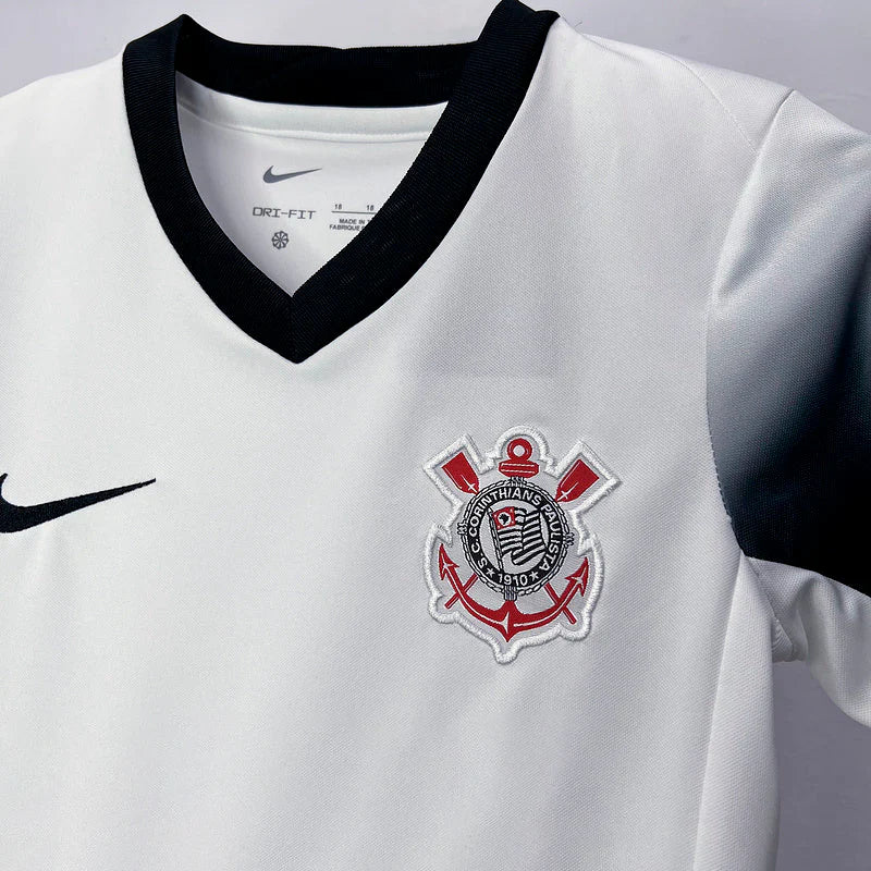 Conjunto Infantil Corinthians Branco 2024/2025 - Lançamento