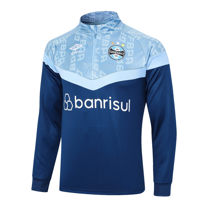 Conjunto de Frio Grêmio 2023/24 Azul - Treino - Pokas Store