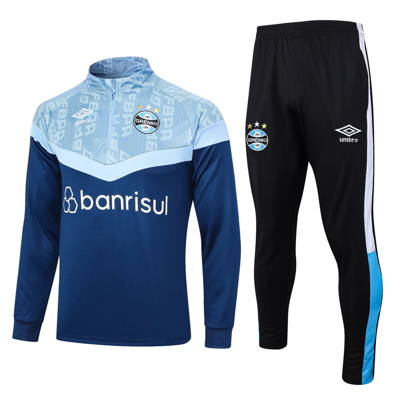 Conjunto de Frio Grêmio 2023/24 Azul - Treino - Pokas Store