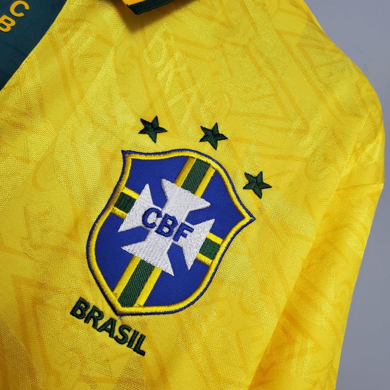 Camisa Retrô Seleção Brasil 1991/93 Home - ResPeita Sports 