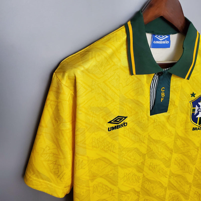 Camisa Retrô Seleção Brasil 1991/93 Home - ResPeita Sports 